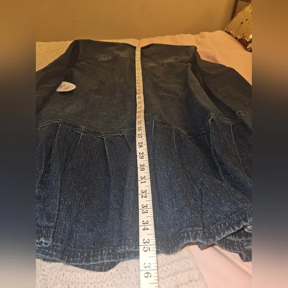 Denim Button-Down Ruffle Hem Dress - Blue - Picture 5 of 5